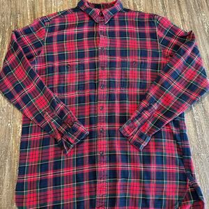 Vintage Polo Ralph Lauren Tartan Plaid Long Sleeve Flannel Shirt Men’s Size LT